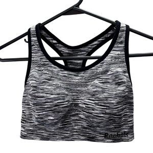 Reebok Sports Bra size S Black Space Dye Racerback Pullover No Pads